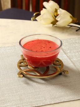 Revive Home - Matt Gold Flower Design Round Trivet - Style 02