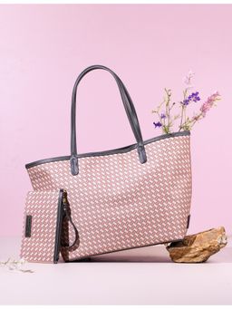 The Leather Garden - Womens Malibu Tote Bag Flamingo Pink with Pouch