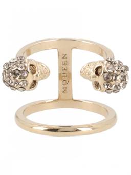 Alexander McQueen - Pale Gold Skull Ring (5.5)