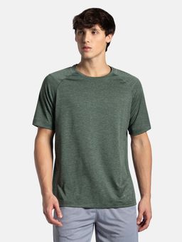 Jockey - MV53 Men Microfiber Fabric Round Neck Half Sleeve T-Shirt - Duck Green Zebra