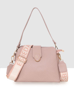 ESBEDA - Pink Color Texture Structured Small Sling Bag For Women