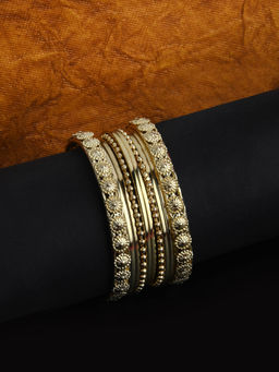 Fida - Ethnic Gold Plated Floral Bangles for Women