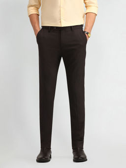 Arrow - Textured Brown Polyester Trousers