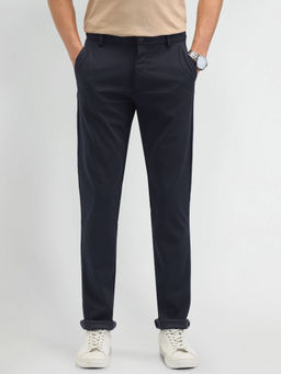 Arrow Sports - Textured Blue Polyester Trousers