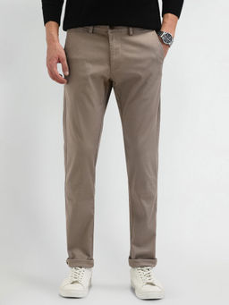 Arrow Sports - Solid Beige Cotton Trousers