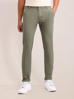U.S. POLO ASSN. - Solid Green Polyester Trousers