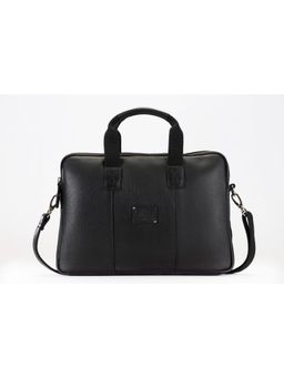 PICCO MASSIMO - Black Laptop Leather Messenger Bags for Mens