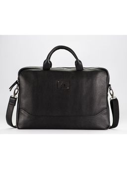 PICCO MASSIMO - Black 15.6 inch Laptop Leather Bags for Mens