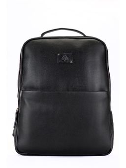 PICCO MASSIMO - Black Premium Leather Work-Casual Laptop Backpacks