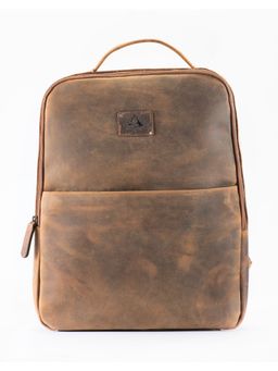 PICCO MASSIMO - Tan Premium Leather Work-Casual Laptop Backpacks