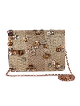 The Purple Sack - Shaamali Gold Clutch with Detachable Chain