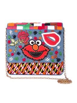 The Purple Sack - Happy Monster Clutch with Detachable Chain