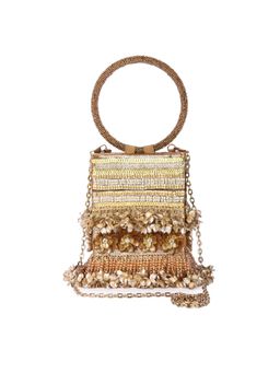 The Purple Sack - Sona Phool Clutch with Detachable Chain