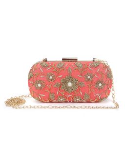 The Purple Sack - Coralicious Flower Clutch with Detachable Chain