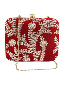 The Purple Sack - Mehroon Clutch with Detachable Chain Bag