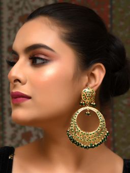 AG'S - Green Gold Plated Jadau Earring