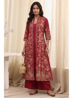 Biba - Women Maroon Polyester Straight Dress