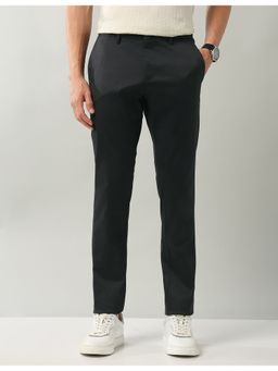 AD By Arvind - Black Slim Fit Textured Chinos