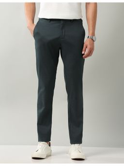 AD By Arvind - Green Slim Fit Textured Chinos
