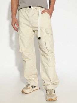 SHOWOFF - Edition Men Cream Loose Fit Cargo Pant