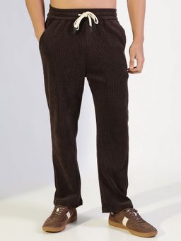 SHOWOFF - Men Brown Relaxed Fit Corduroy Trouser