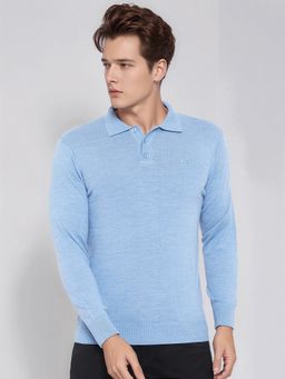 98 Degree North - Men Merino Wool Blend Aqua Pullover Sweater