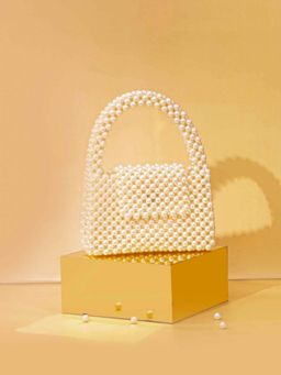 AMYRA - Lenora Pearl Handbag - Off-White