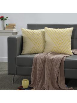 SPACES - Spun 100% Cotton Cushion Covers Yellow (46 x 46 cm)