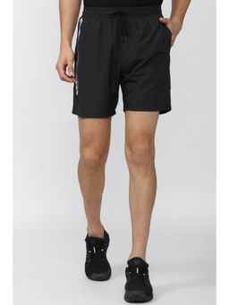 Peter England - Men Black Solid Athletic Fit Casual Shorts