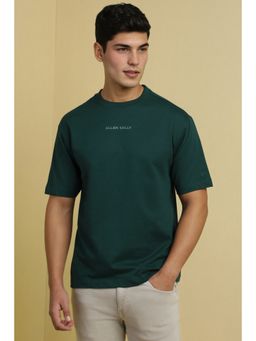 Allen Solly - Men Green Crew Neck Solid T-Shirt