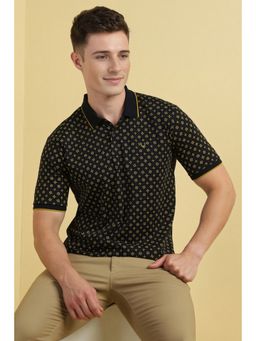 Allen Solly - Men Black Printed Polo T-Shirt