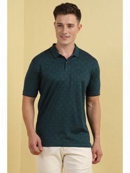 Allen Solly - Men Teal Printed Polo T-Shirt