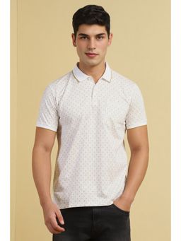 Allen Solly - Men White Printed Polo T-Shirt