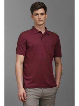 Louis Philippe - Men Maroon Polo T-Shirt