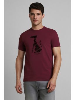 Simon Carter - Wine Embroidered T-Shirt