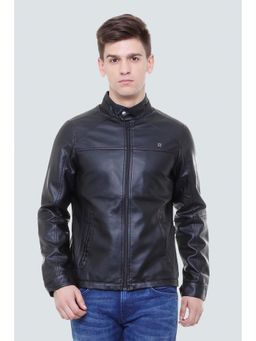 Louis Philippe - Black Polyurethane Full Sleeves Jacket