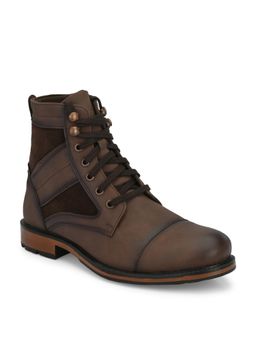 Delize - Men's Brown Solid Derby Boots