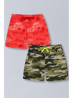 PLUM TREE - Boy's Pure Cotton All-Over Printed Shorts (Pack of 2)