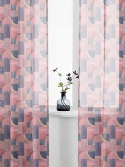 Urban Space - Printed Sheet Curtains for Window - Mesh (Pack of 2)