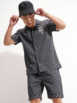 HIGHLANDER - Black and Grey Spider Print Co-Ord (Set of 2)