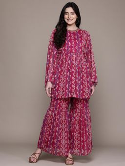 Aarke Ritu Kumar - Fuchsia Oryn Kurti with Sharara (Set of 2)