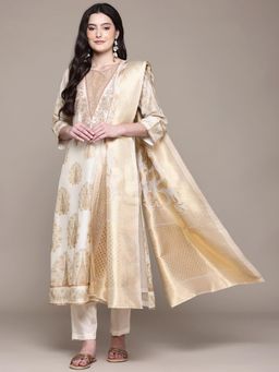 Aarke Ritu Kumar - Off White Ashokaa Kurta with Pant and Dupatta (Set of 3)