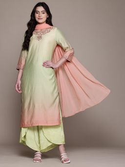 Aarke Ritu Kumar - Ombre Play Kurta With Palazzo And Dupatta (Set of 3)