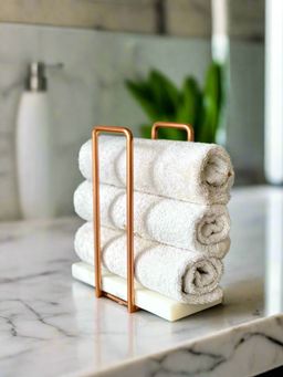 Mason Home - Imperial Napkin and Towel Holder - White & Rose Gold
