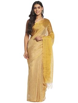 Fabindia - Gold Hand Woven Cotton Silk Blend Sari