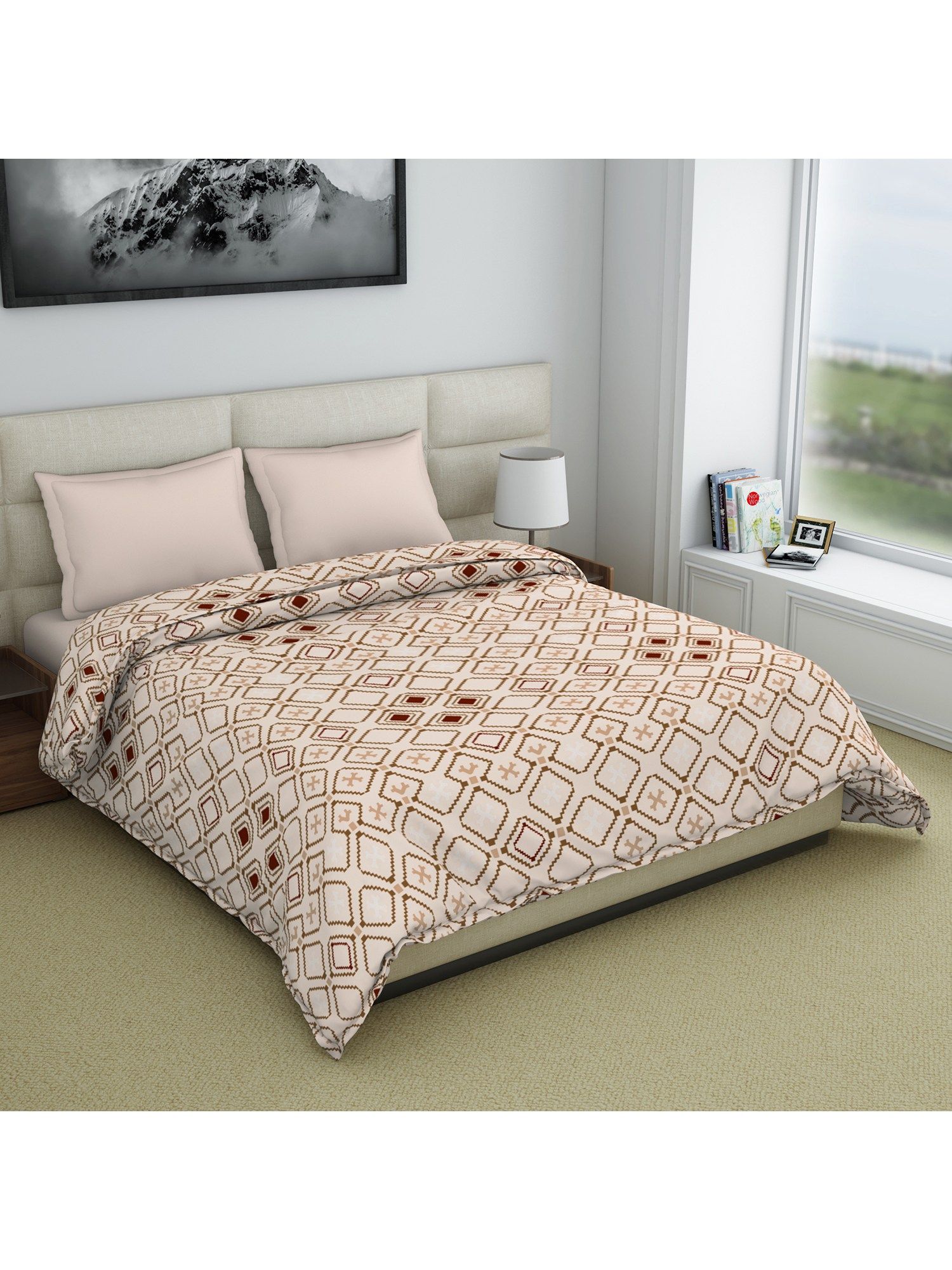 Buy Welspun Amaya Polycotton Double Quilt Butter Cream Beige