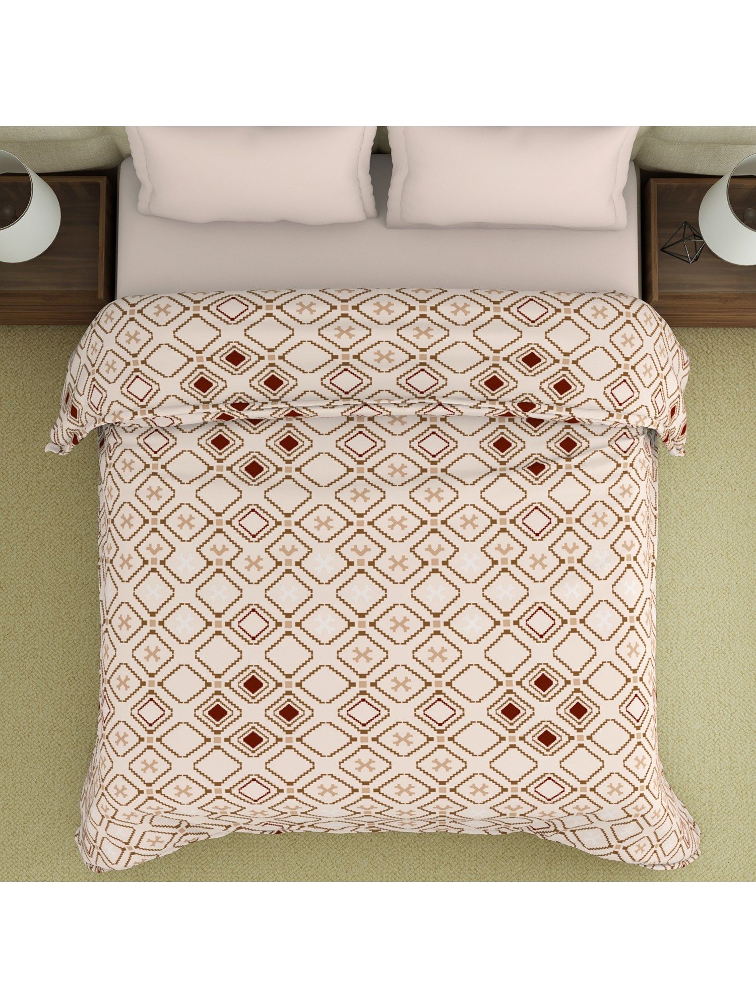 Buy Welspun Amaya Polycotton Double Quilt Butter Cream Beige