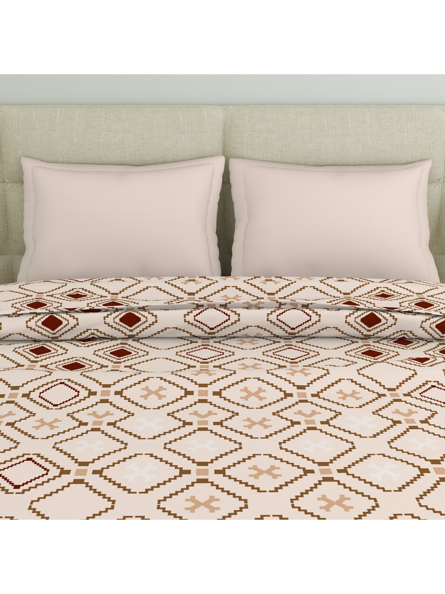 Buy Welspun Amaya Polycotton Double Quilt Butter Cream Beige