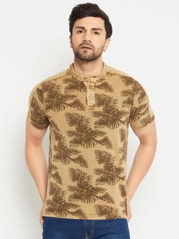 Club York - Camel Henley Neck T-Shirt