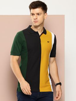 Club York - Black Colorblocked Polo T-Shirt